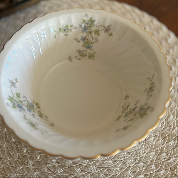 Vintage , ABERDEEN China, ABE6 pattern, Round Serving Bowl, Blue Green Floral - Picture 9 of 10